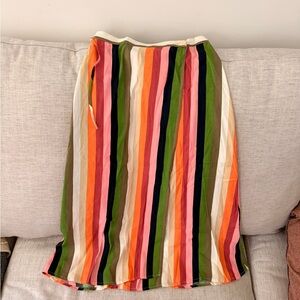 Reformation striped wrap skirt